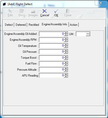 4. Engine/Assembly Info tab Complete this tab if the defect was related to an