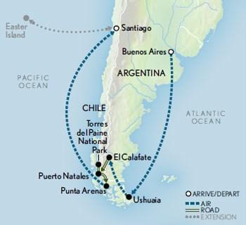 A&K Advantages Travel to the ends of the earth on a diverse itinerary that ranges from cosmopolitan Buenos Aires to the rugged, untouched wilderness of Patagonia Stay in Ushuaia, Argentina, the