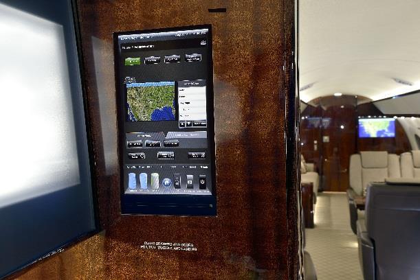 CABIN ENTERTAINMENT & COMMUNICATIONS ENTERTAINMENT Gulfstream Cabin View System with ipad App control High Definition Monitors include 26 HD LCD monitors at the forward and aft