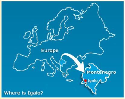 Location Town of Igalo is on the southwest coast of the Kotor Bay, Montenegro.
