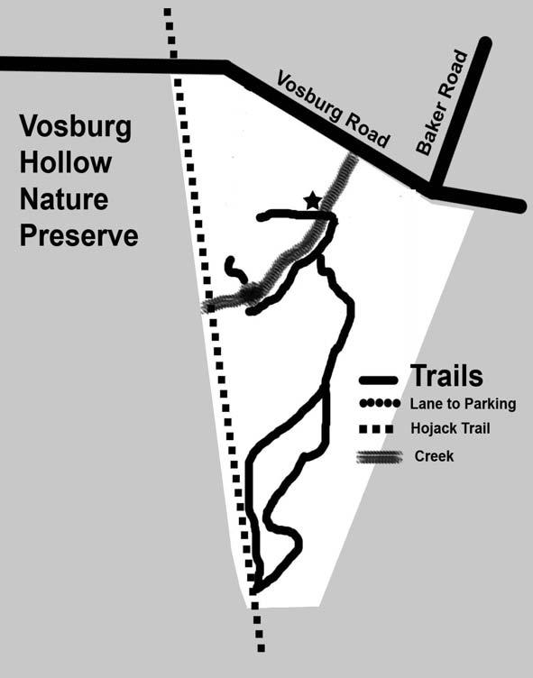 Vosburg Hollow Nature Trail Location: Park in the area behind the pumping station and take the Hojack Trail 1/8 mile to the trail on the left. Difficulty: Easy Length:.