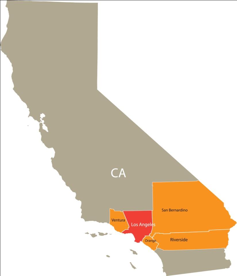 Los Angeles County - Gateway to America s Largest Consumer Market Los Angeles Metropolitan Area Los Angeles County* Orange County Riverside County San Bernardino County Ventura County Population: 18.