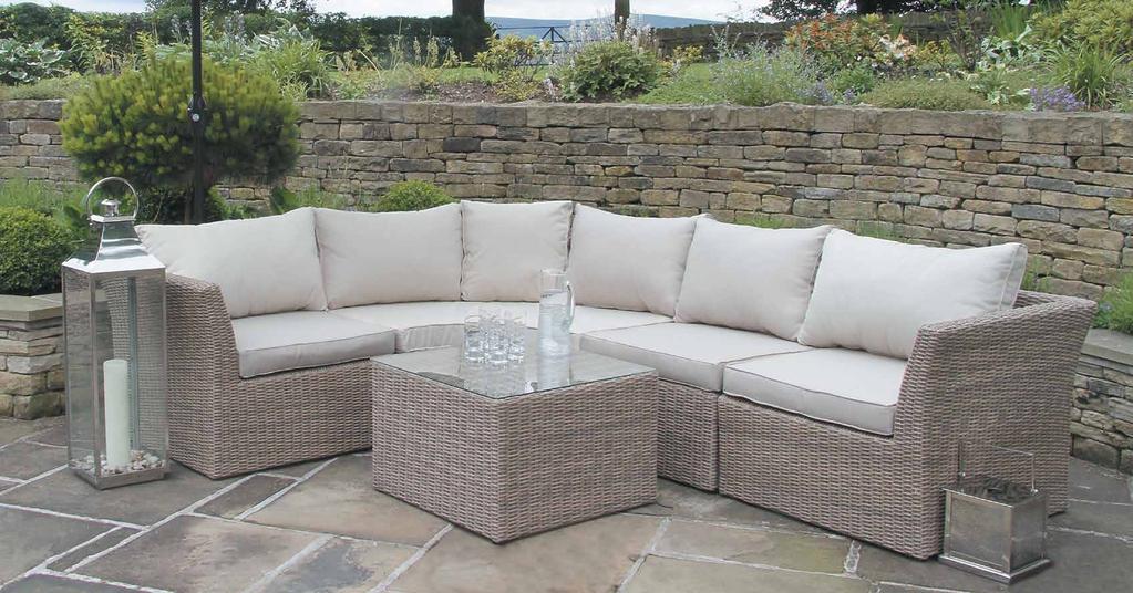 Baltimore 18-035 Set includes: 1 x Chair Left Arm, 1 x Chair Right Arm, 1 x Armless, 1 x Curved Unit, and 1 x Coffee Table Baltimore Sectional - Mixed Champagne - 18-035 The Baltimore is made from