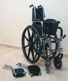2236 Aluminum Folding Wheelchair. - Plastic Armrest side panels. - Durable nylon upholstery. - Security belt included.