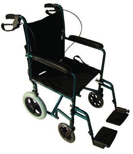 Security belt and wheel lock are included. 2238 Transport wheelchair.