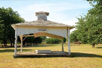 In 1945, this location was turned into a prisoner of war camp. A Texas State Historical Marker gives the history of the camp. A sign on U.S. 380 indicates the direction to the site and marker.