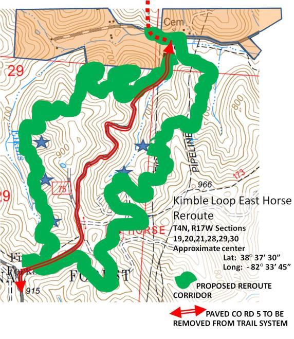 Proposed Project 1: Kimble Loop East Horse Trail Reroute The Ironton District Ranger requests your comments on proposed trail project on National Forest System lands. (1).