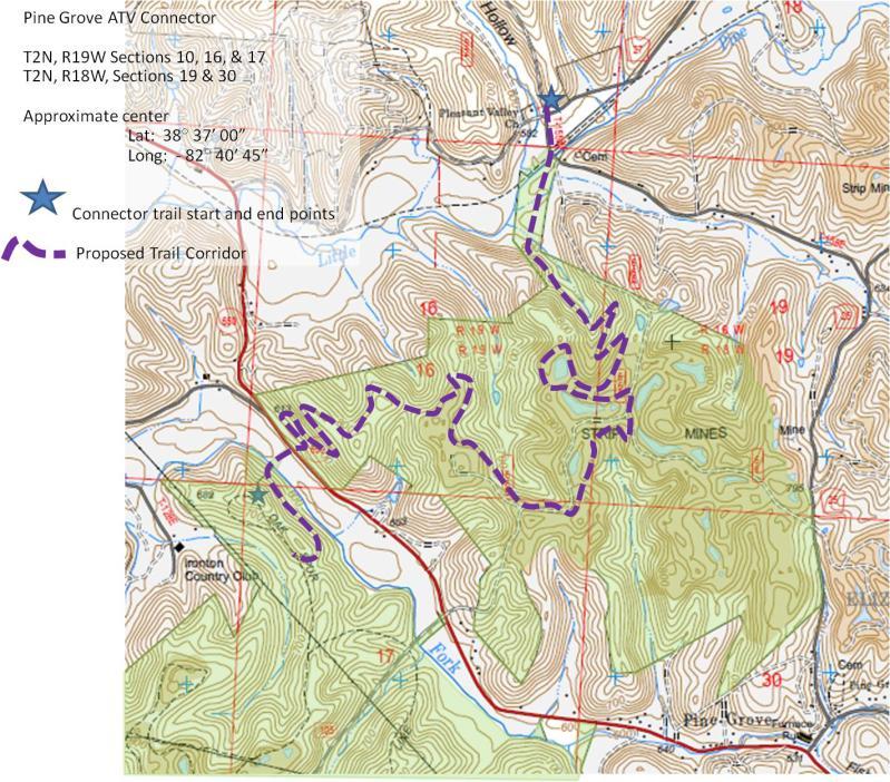 Proposed Project 2: Pine Grove ATV Connector Trail The Ironton District Ranger requests your comments on proposed trail project on National Forest System lands. (2).