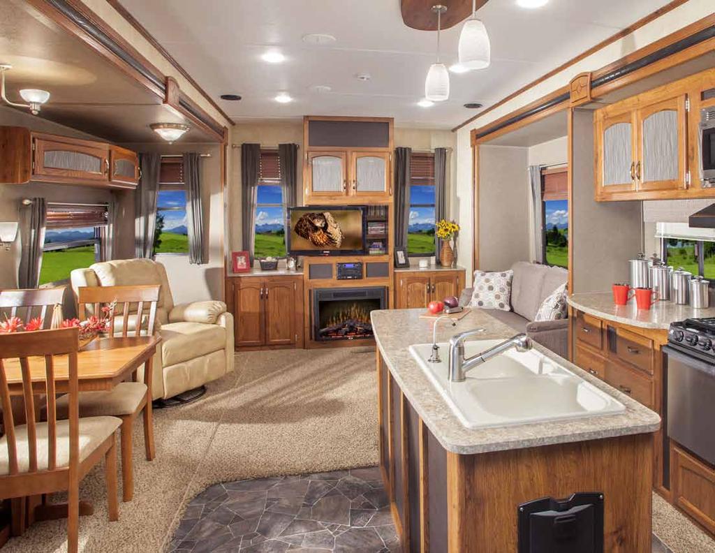 The rear interior living space has a lot of great features to make you feel at home.