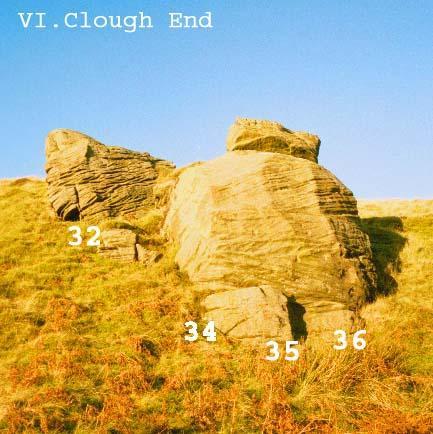 ??? Front rounded face 17 4a Bovril. Left edge of lower boulder. * 18 4b Bovine. Right edge of the same boulder. * 19 4c Neat. The right balancy face of same.. 20 4c Grunt.