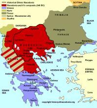 png Slide 27 The Macedonians Attack Greece Philip II attacks in 359 BCE Big victory at Battle of Chaeronea in 338 BCE gives him control