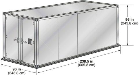 2 m3 (750 ft3) M-2 IATA ULD code: AGA 20-ft box container Prefixes: ASE Rate class: Type 1 Description: Main-deck container. Door is solid. Suitable for: 747F, 747 Combi (243.