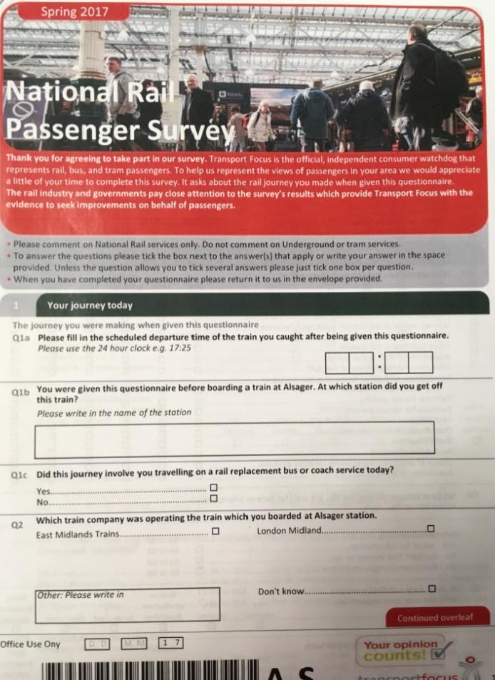National Rail Passenger Survey (NRPS) The survey has been in existence for 15 years during which time it has evolved in line with changes in the industry, passenger behaviour and stakeholder
