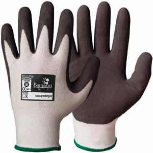 2.3 Latex 2.4 Synthetic Granberg Bamboo durable assembly gloves 100% Biodegradable, made of Bamboo fiber. Coated with soft, biodegradable Latex foam.