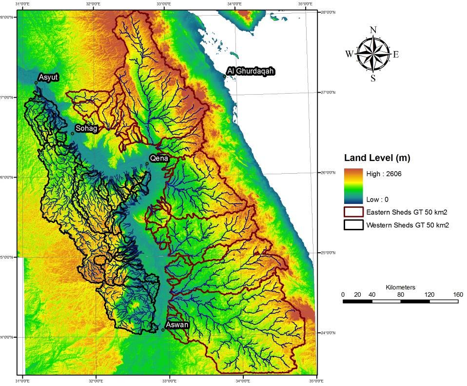 Longest flow path length Average slope Area of the basin Figure 5: Drainage pattern for the catchments