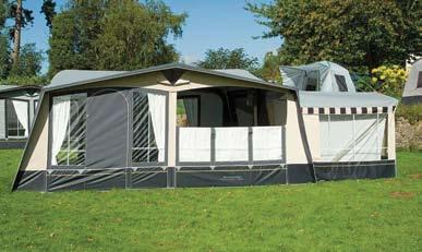 - Same colour material as awning/porch/motorhome annexe. - Same printed roof material as awning/porch/motorhome annexe. - Steel framework. - Fits all models in New Wave awning range.