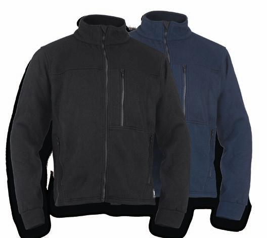 OUTER LAYER ALPHA JACKET / MENS Inherently fire and arc resistant Dupont Nomex fleece Lofted, lightweight, wind resistant fleece retains body heat Extra long