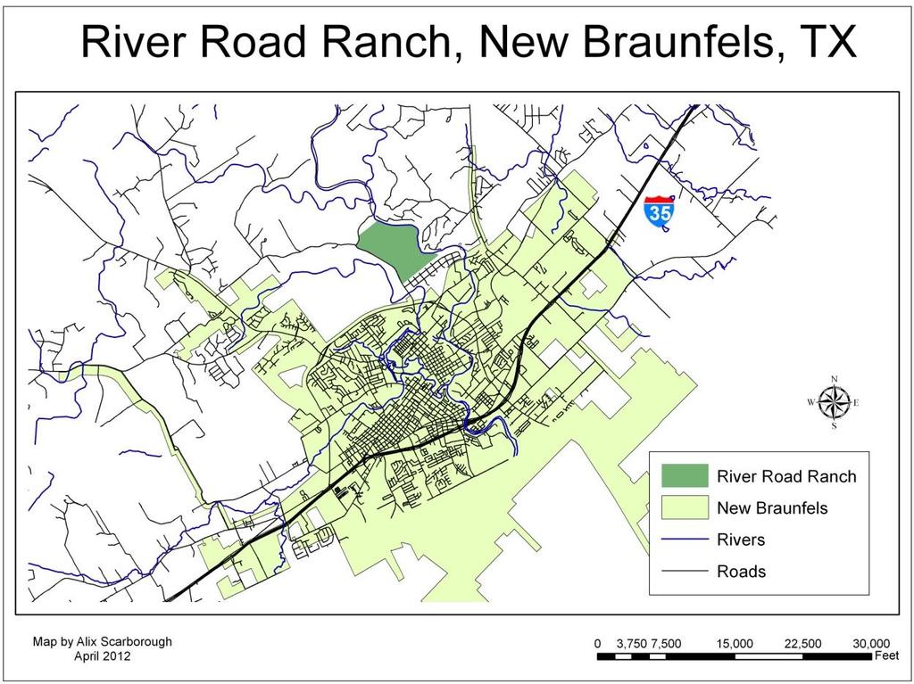 Figure 2 The current plan for River Road Ranch is anchored by a large, upscale resort along the bank of the Guadalupe River.