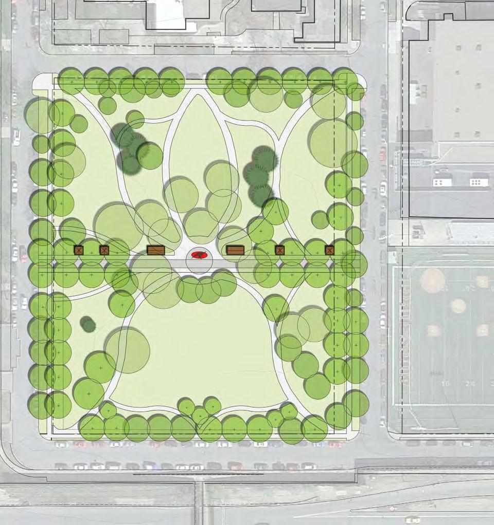 NEW/ ADDED Group Shelter S 7 1/2 ST Outdoor Gathering Space 22ND AVE S Proposed Plan: Murphy Square BUTLER PL S 23RD AVE S 0 20 40 60 THE PROPOSED DESIGN The plan for Murphy Square reinforces the
