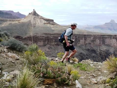 South Kaibab trail. She ran in July and only brought two water bottles.