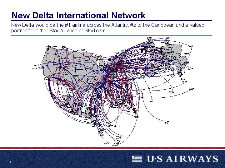 New Delta International Network New Delta would be the #1 airline across the Atlantic, #2 to the Caribbean and a valued partner for either Star Alliance or SkyTeam SEL IST VIE SVO MUC AMS ATH BRU CDG