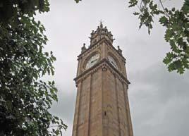 The tour will take in the leaning Albert Memorial Clock Tower (Irelands Tower of Pisa) and the Opera House, one of Belfast s great landmarks.