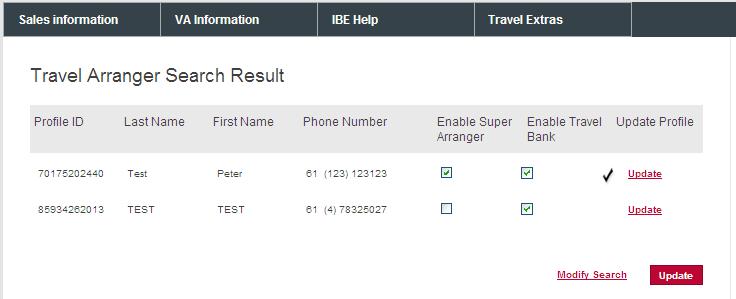 Search for Travel Arrangers and enable Super User access Scroll down in the Admin User profile to Search for Travel Arrangers. Click List All, or enter the Travel Arranger and click Search.