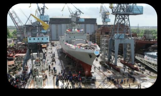 The production capacity of the Yantar" shipyard allows to build ships and boats with the launching