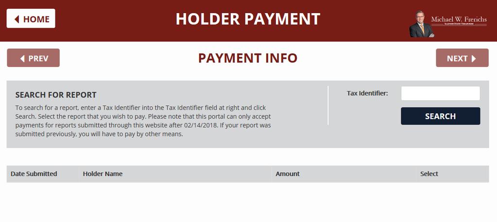 Payment Step 1: