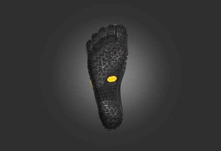 Vibram FiveFingers is a protective * tool and articulated rubber sole in the shape of the human foot.