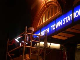 Installing signage on over forty stations Queensway Lancaster Gate Maida Vale St