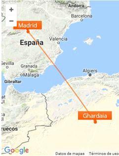 INFORMATION ABOUT THE TRIP VALENCIA-MADRID TO GHARDAIA s INFORMATION ABOUT THE JOURNEY : s Valencia is 879 km from Ghardaia and Madrid (MAD-A. Madrid-Barajas) is the connection most popular to stop.