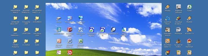 Slika 1. Interfejs operativnog sistema Windows XP Drugi tip softvera predstavljaju takozvani aplikativni programi (ili kraće, apiikacije).