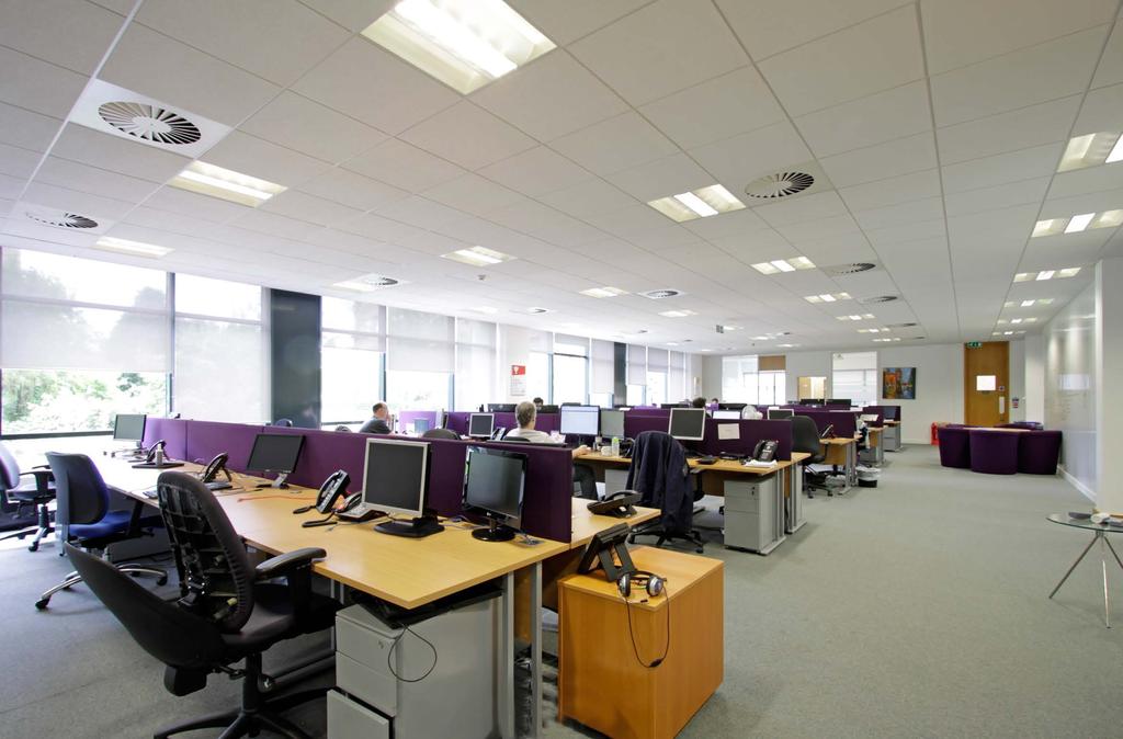 SPECIFICATION VAV air conditioning Suspended ceilings with integral lighting (CAT 2) Full access raised flooring Open plan floor plates providing flexibility for space