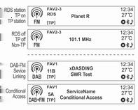 Infotainment sistem 111 Izbor funkcije AM/FM ili DAB radio (samo za modele tipa 1/2-A) CD/MP3/USB/iPod/Bluetooth audio