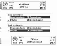 120 Infotainment sistem Korišćenje liste DAB stanica (samo za model tipa 1/2-A) Prikazivanje DAB informacija (samo za model tipa 1/2-A) Korišćenje PRESET dugmadi Registrovanje PRESET dugmeta Okrenite