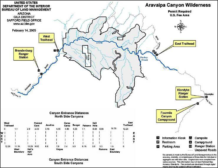 Aravaipa Canyon Wilderness Map