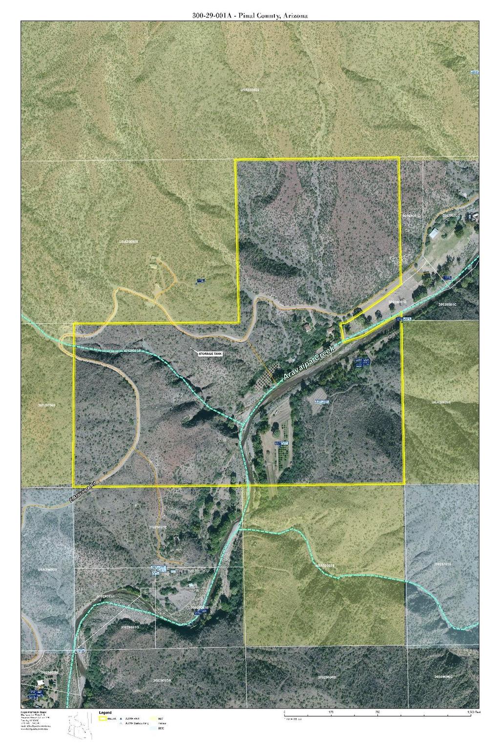 Aravaipa Canyon Ranch Aerial Map (Parcel Boundary Lines are Approximate) Parcel