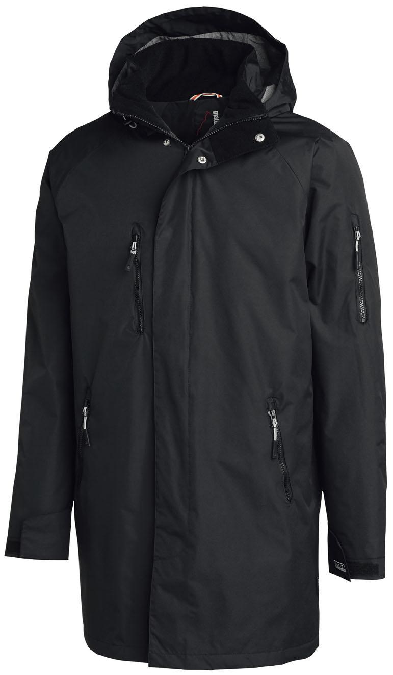Style MH-931 Long shell jacket - Windproof, waterproof and breathable - Detachable and adjustable hood - 2 side pockets w.