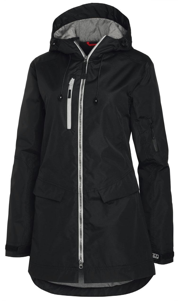 Style MH-496 Long shell jacket - Windproof, waterproof and breathable - Adjustable hood - 2 side pockets - Inside