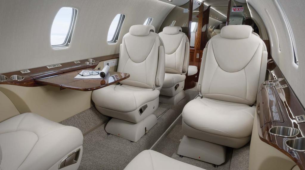LARGEST CABIN IN ITS CLASS Sleek interior finishes, a side-facing couch, spacious