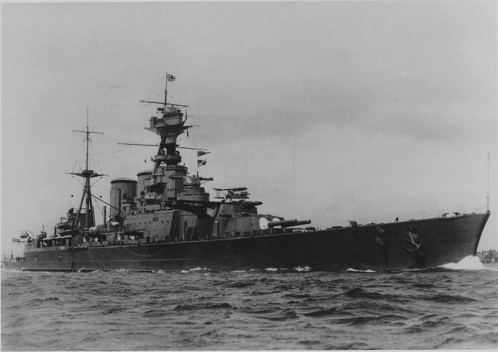 A/B Hood Aug 1933 Aug 1936 Battle cruiser As one of the largest and, ostensibly, the most powerful warships in the world, Hood was the pride of the Royal Navy and, carrying immense prestige, was