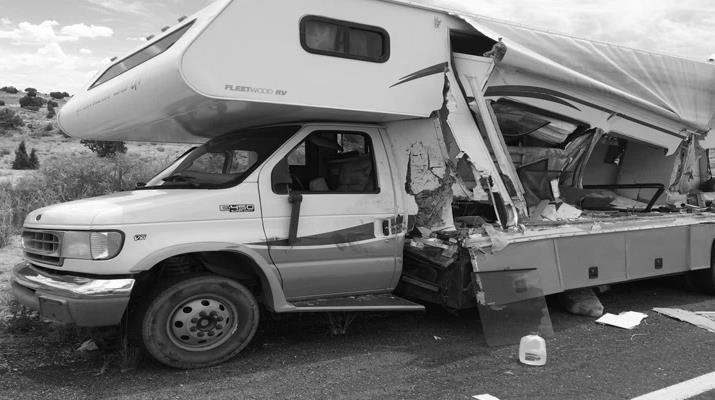 RV CRASH 2 Class B Commercial vehicle collides with motorhome Fatality: 2-thirteen year old boys in rear of RV JUNE 28,