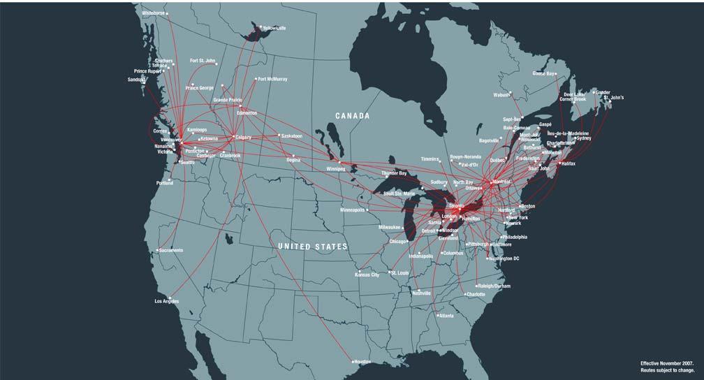We Cover North America from St. John s to Los Angeles, Whitehorse to Houston 5 The scope of our network allows us to shift capacity across regions as demand dictates. We cover the continent.