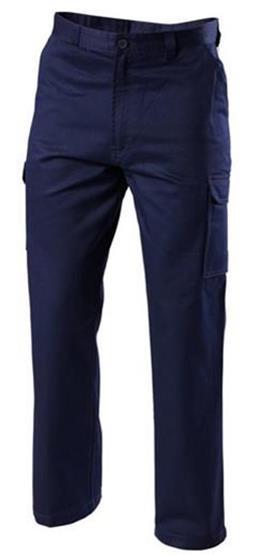 YAKKA TROUSER GEN Y NAVY Style: 20811W Tough 100% cotton drill fabric Two hip pockets with Velcro flaps Two side bag pockets Pocket with Velcro flap on wearers left leg Cell phone pocket with Velcro