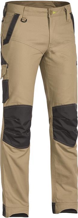 BISLEY FLEX & MOVE KHAKI PANT Style: 21027W Curved waistband for better fit and to prevent gaping at back Front slant pockets RHS leg utility pocket with ruler, mobile phone, card and pen division