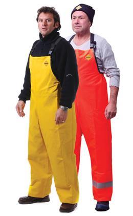 BISON YELLOW PVC OVERTROUSERS Style: 20207W Two side entries to access trouser pockets Elastic waist & locking tie PROCLO DOUBLE FRONT ORANGE BIB O/TROU Style: 20558W Totally