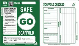 GO SAFE SCAFFOLD TAG CHECKED CARD Style:
