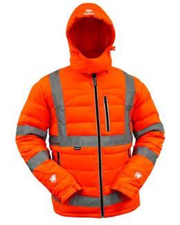 BISON DUCK DOWN PUFFER JACKET D/N ORANGE Style: 20489W Bison Stamina Day/Night Puffer Jacket 220gsm genuine duck down padding - top quality, lightweight and comfortable Padded hood to keep your head