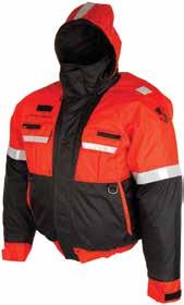 Water Category Safety Powerboat Flotation Jackets Bomber-style float coat incorporates comfortable fit with improved wrist and waistband that will not expand as it gets wet.